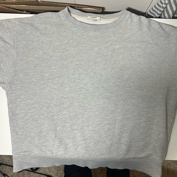 Agolde Gray Crew Neck Sweater Classic Fine Knit - Picture 2 of 10